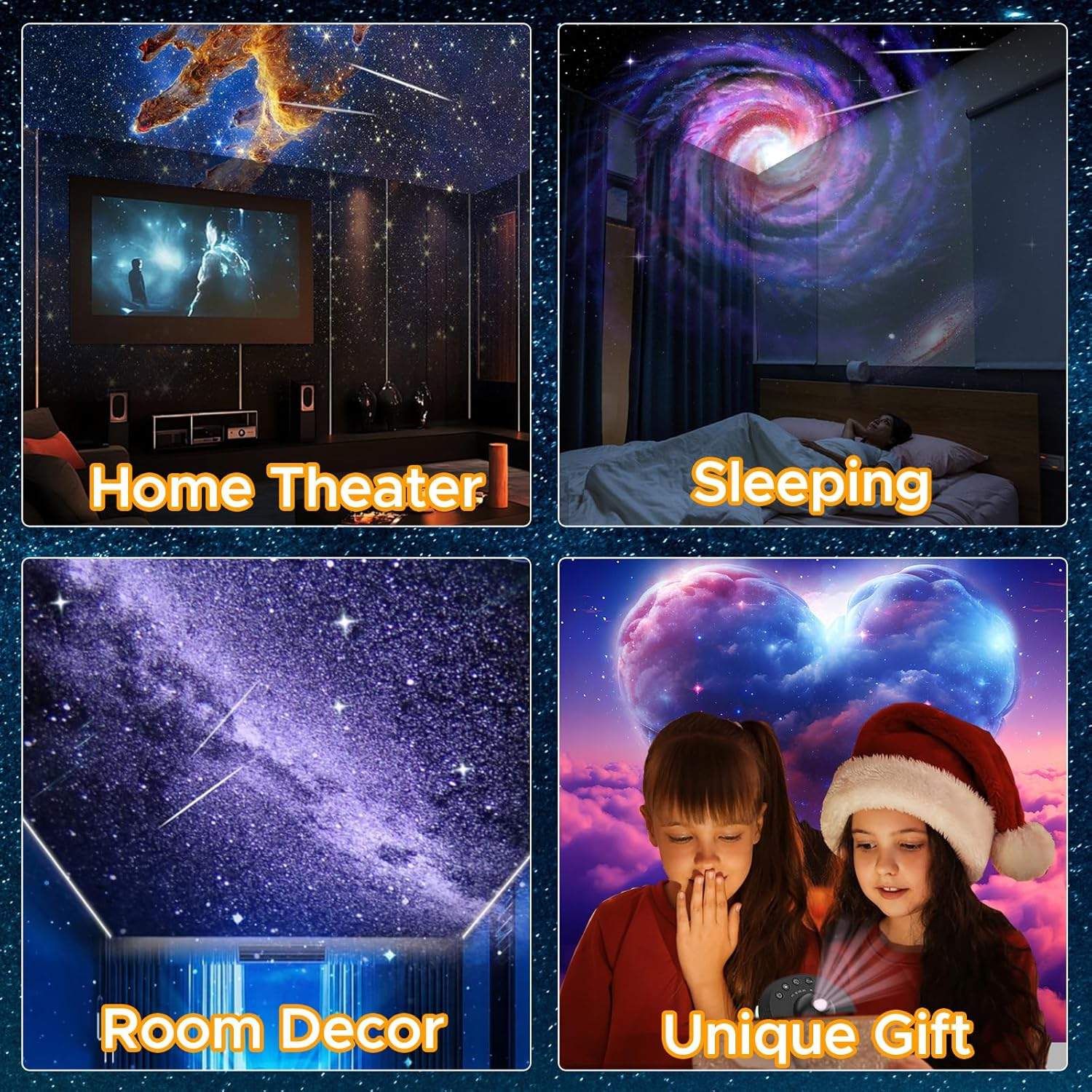 Galaxy Projector, 13 in 1 Star Light Projector Starry Sleep Night Light with Dynamic Meteors, 360&deg; Rotation, Large Scale Projection for Bedroom Living Room Ceiling Home Theater Decor image number 4