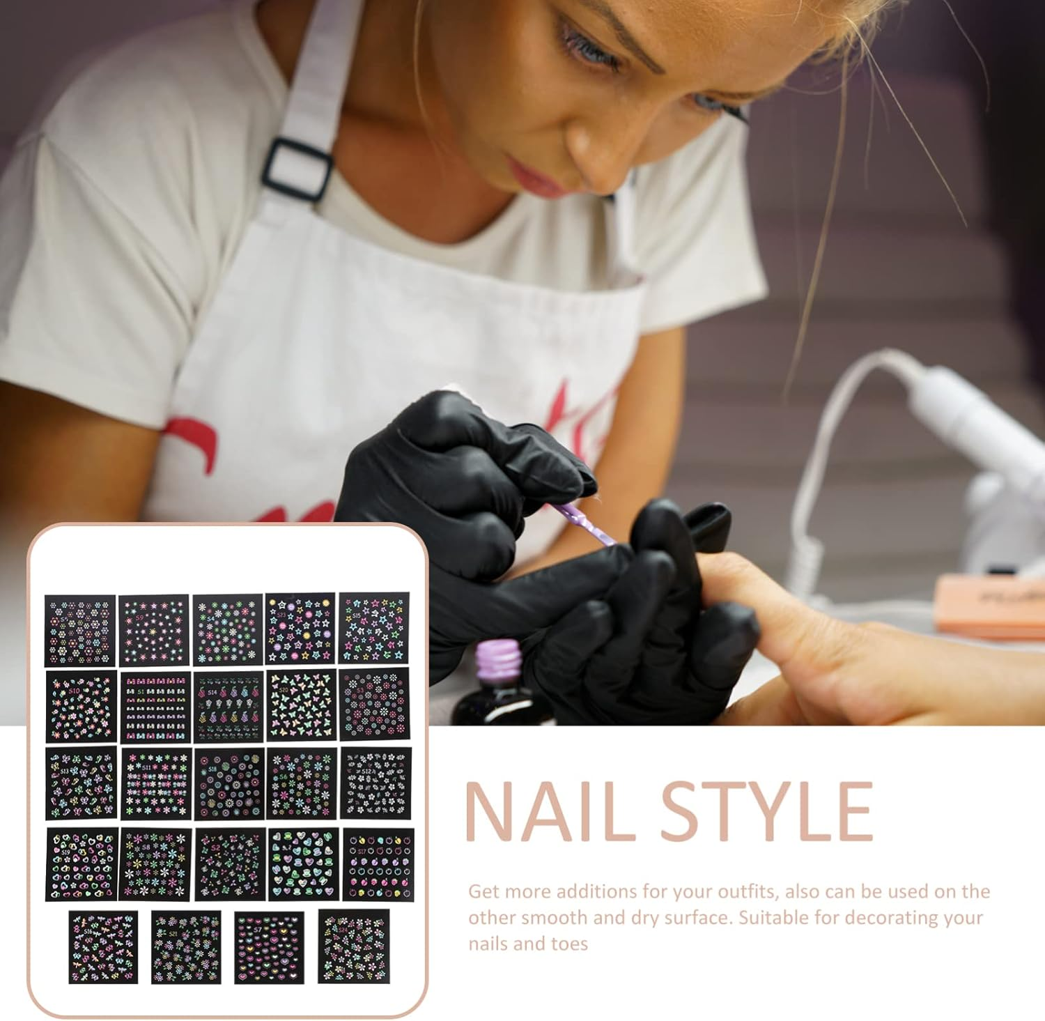 LALAFINA 72Sheets Luminous Nail Art Stickers for Fashion Manicure Dark Fingernail Decor for Halloween Party Nails image number 4