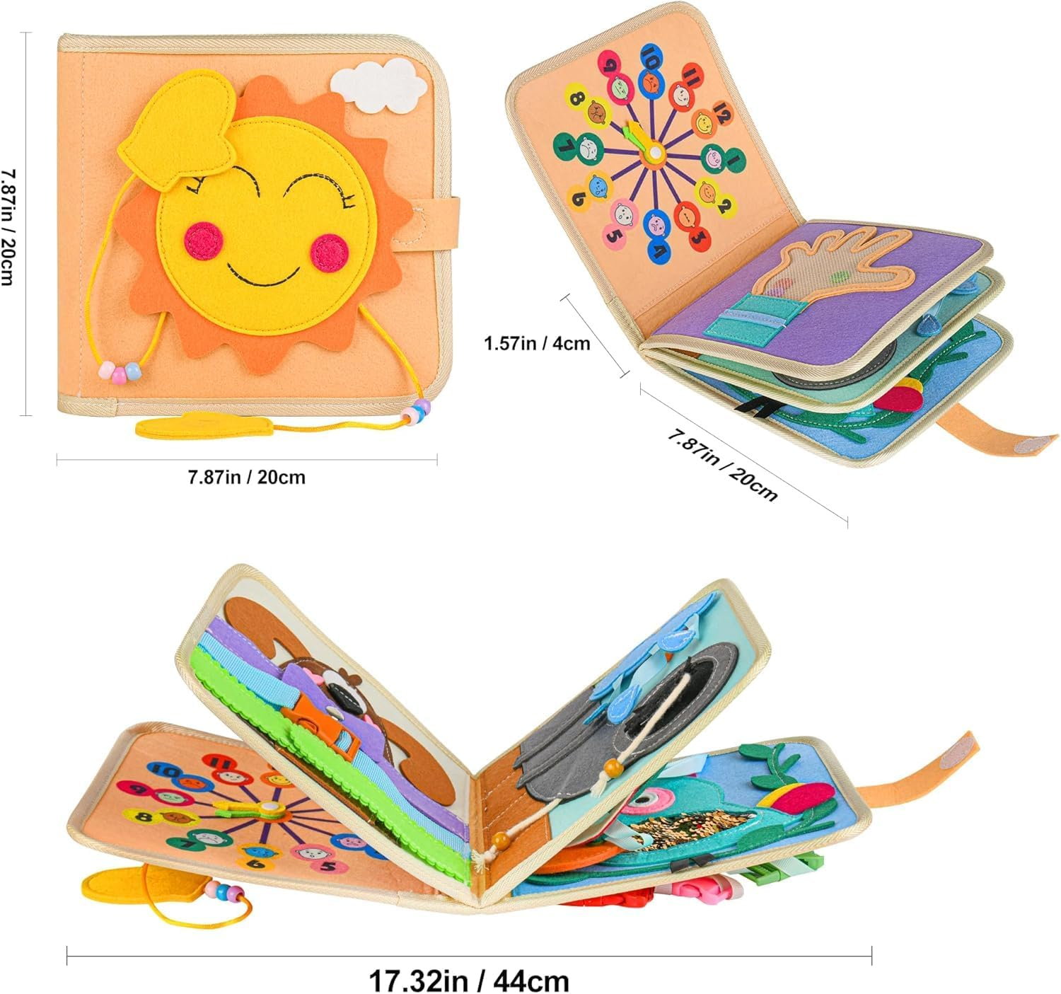 Busy Board, Toddler Travel Toys, Quiet Book, Sensory Toys for Toddlers 3 4 5 6 7, Montessori Toys for Toddler Activities Board, Educational Toys for 3 Year Old Girls Boys Gift (B) image number 4