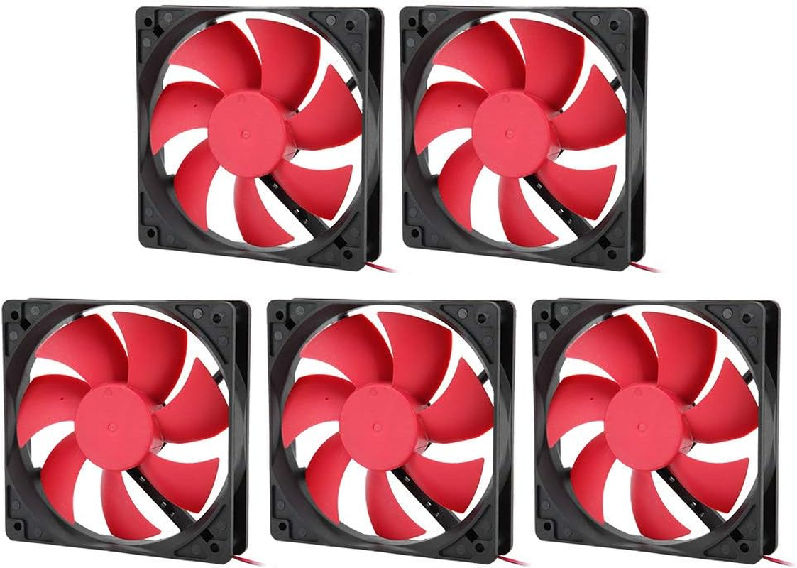 5Pcs 12Cm Waterproof Power Cooling Fan, Low Noise Power Supply Cooler, PC Chassis Fan Heat Sink for Computer, 12V image number 3