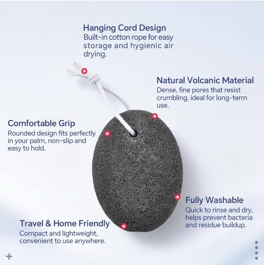 KADS Pumice Stone-Natural Earth Lava Black - Callus/Corn Remover for Feet Heels and Palm - Pedicure Exfoliation Tool - Dry Dead Skin Scrubber - Health Foot Care image number 2