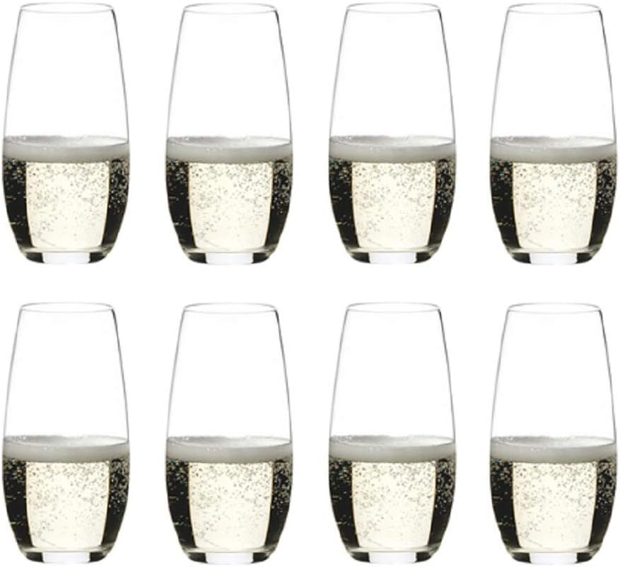 Riedel 0414/28-8 Riedel Champagne Glasses, Set of 8, Riedel Ocean Champagne, 9.4 Fl Oz (264 Ml)