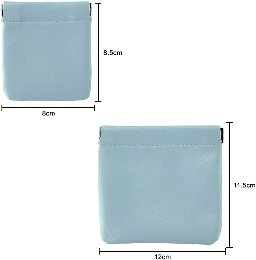 2Pcs Pocket Cosmetic Bag, Jewelry Travel Bag, No Zipper Self-Closing, Portable Make up Organizer Jewelry Pouch for Women Waterproof Mini Multifunctional Storage Bag (Sky Blue)