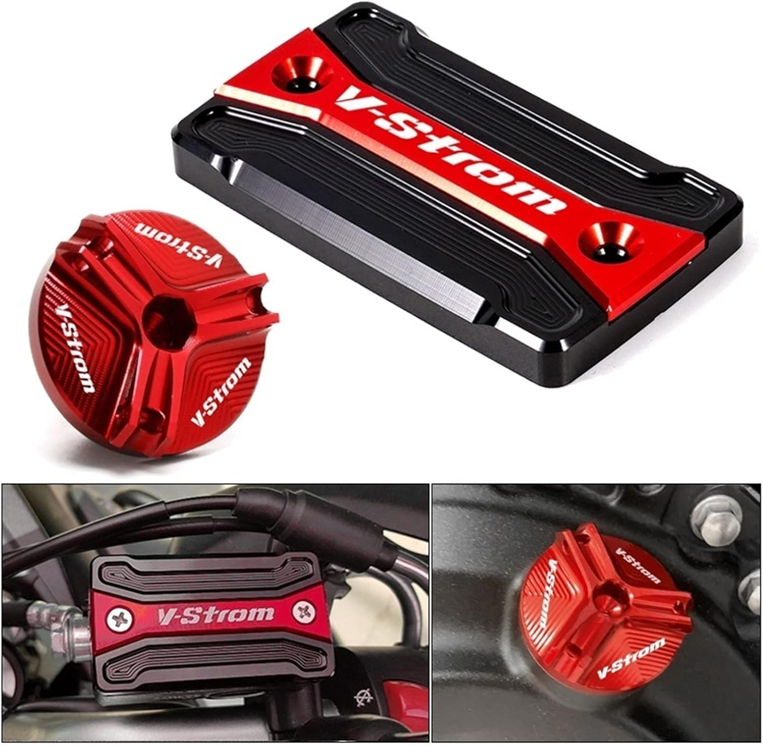 Fit for Suzuki V Strom V-Strom Vstrom 650 250 1000/Xt DL650 DL1000 DL250 Accessories Front Brake Fluid Tank Oil Filler Cap Protector (Color : a Set-Grey) image number 2