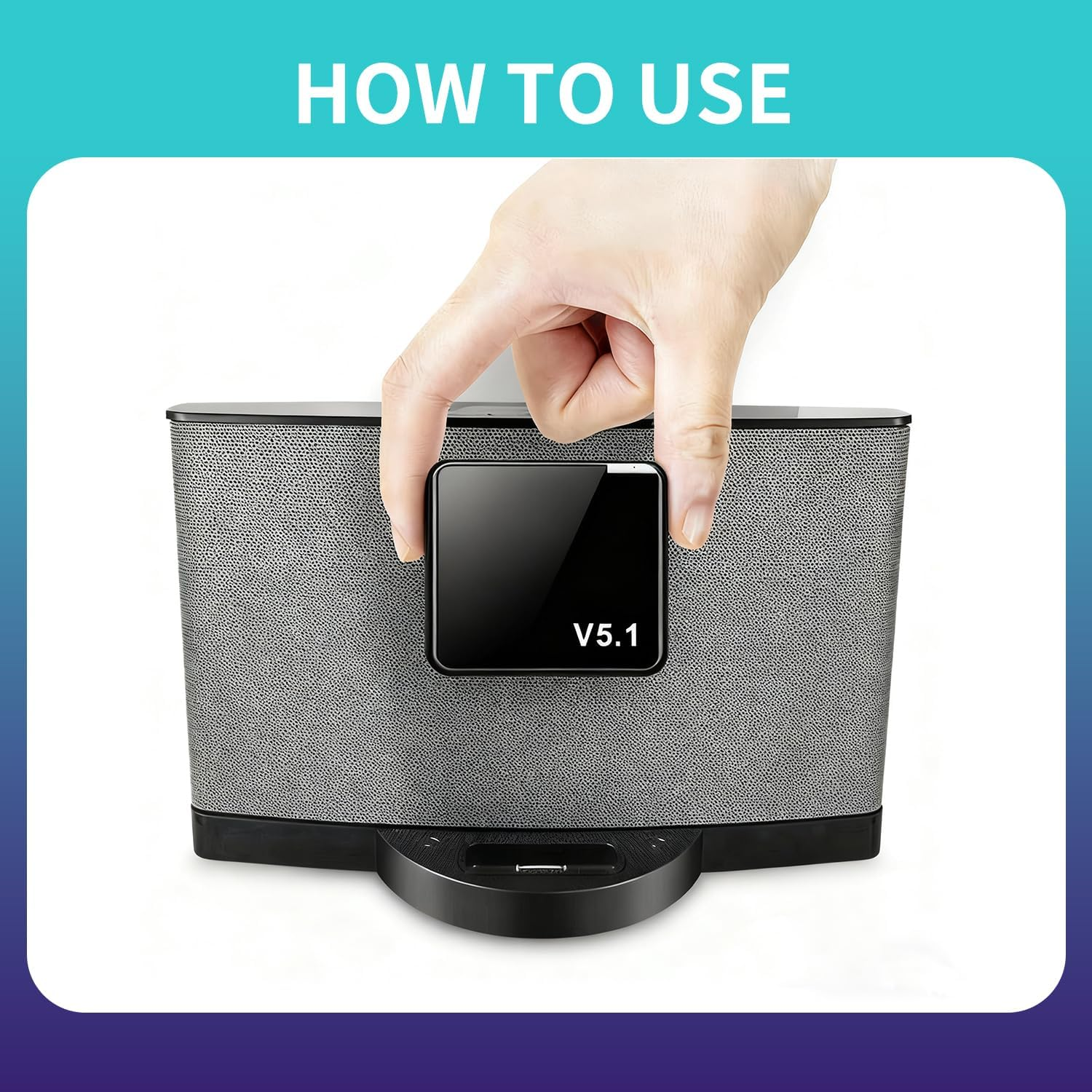 Verazquy 30 Pin Bluetooth 5.1 Adapter Receiver, Wireless Audio Receiver for Ipod Music Docking Station Hi-Fi Stereo Home Speakers Compatible with Bose Sounddock and Other 30 Pin Speakers