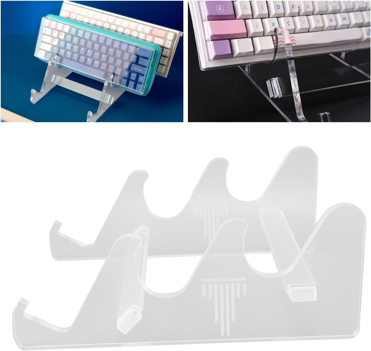 Keyboard Display Stand, 3 Tier Acrylic Transparent Mechanical Holder Rack Easy Assembly Suitable for Offices, Studies, and Display Cabinets image number 5