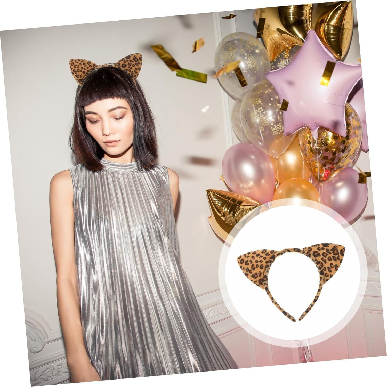 Cheetah Ears Headband - Leopard Cat Ears Accessory for Women image number 2