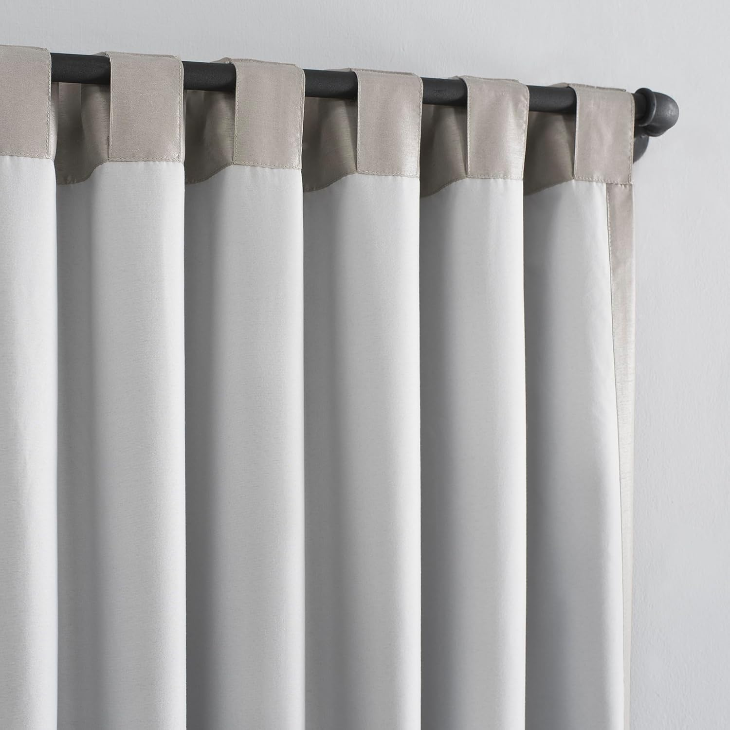 Sun Zero Greyson Faux Dupioni Silk Thermal Extreme Total Blackout Back Tab Curtain Panel, 50" X 84", Stone Beige image number 6