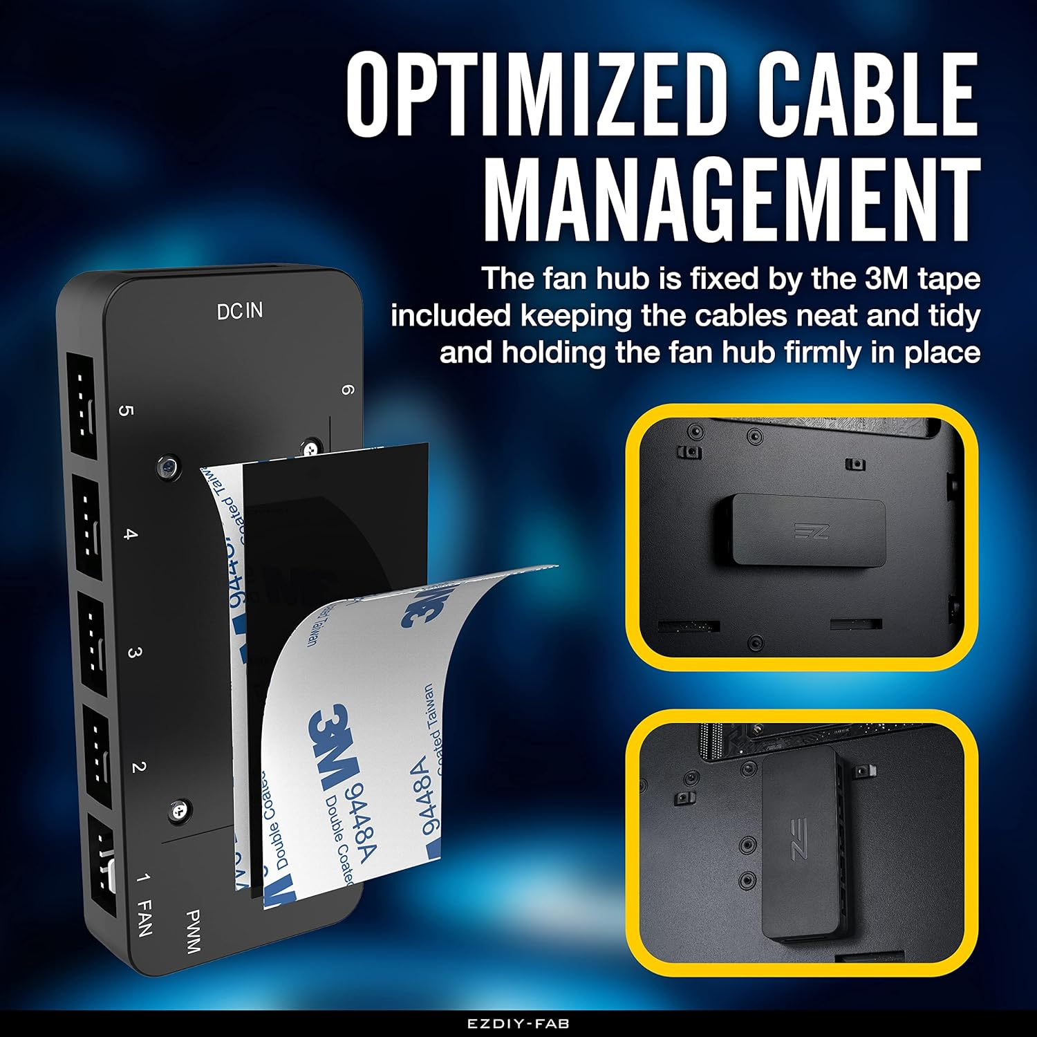 EZDIY-FAB 10-Port PWM Fan Hub/Splitter for 4-Pin & 3-Pin Fans, Only Use One MB Header image number 5