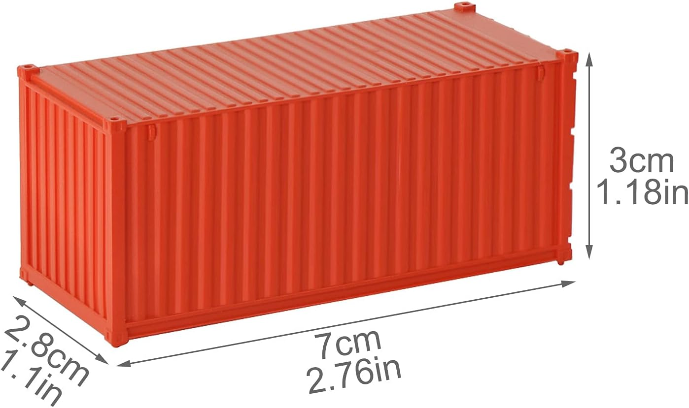 8Pcs Mixed Different 20Ft Freight Container HO Scale Model Train Accessories 1:87 20 Foot Container C8720