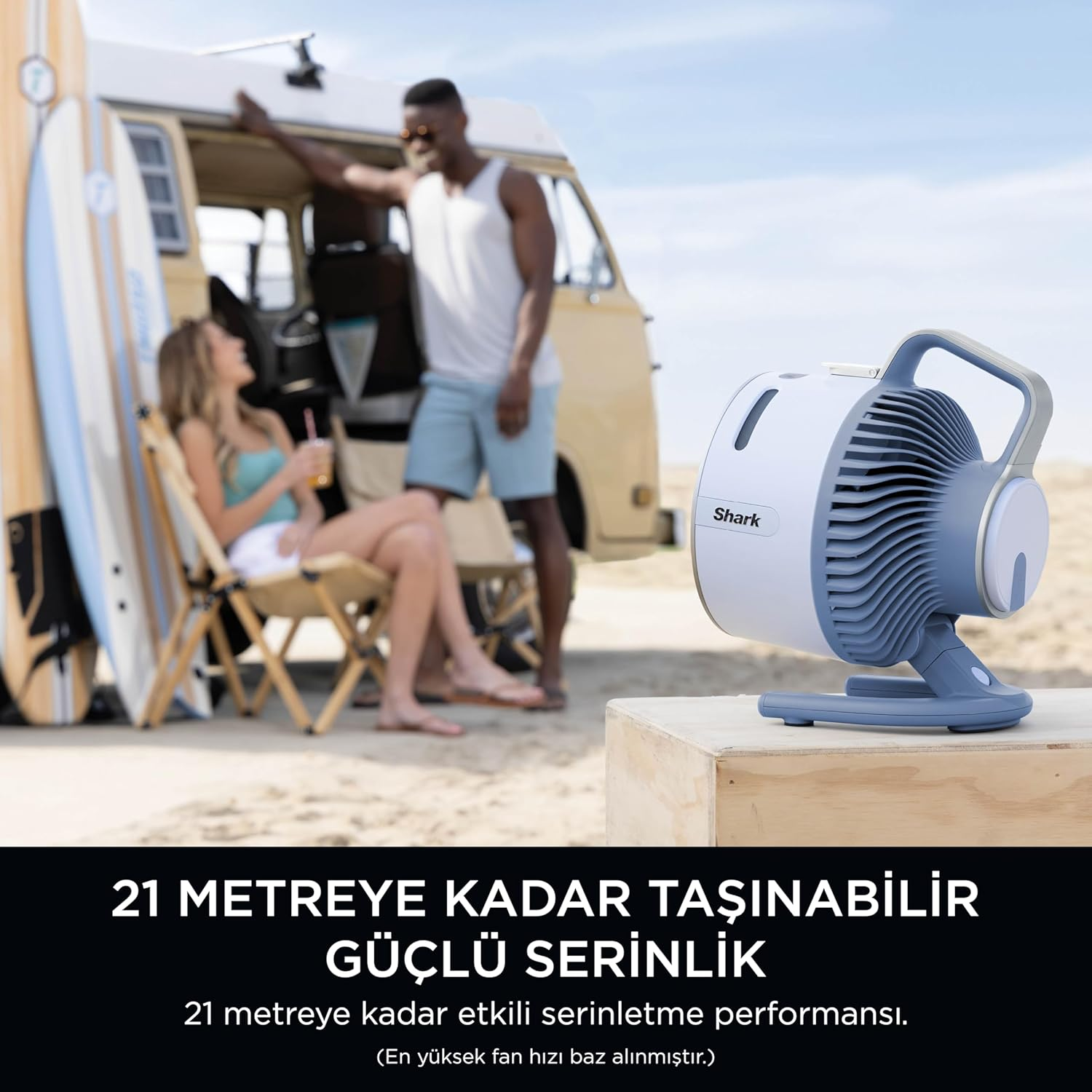 Shark Flexbreeze Hydrogo Strong Fan with Spray Mist, Cooling for Indoor & Outdoor, Quiet & Durable, Wired & Wireless, Compact & Lightweight, up to 20M Airflow, Glacier FA050EUBL image number 2