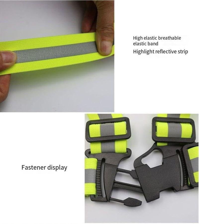 2 Pack Safety Vest Reflective High Visibility Safety Belt Tape Elastic and Adjustable Reflective Gear for Running, Walking, Jogging,Cycling,Motorcycle image number 4
