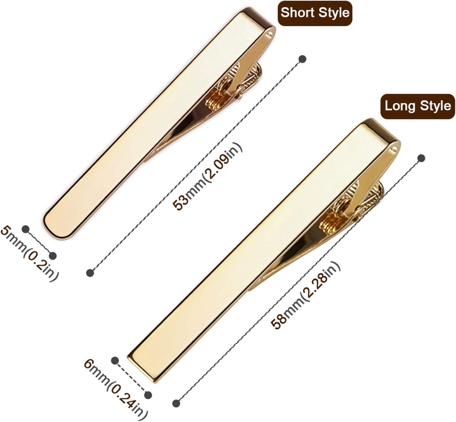 Viaky Classic Style Men'S Tie Clips, Neck Ties Necktie Bar Pinch Clip with Gold Silver Black 3 Tone, Best Gifts for Your Father, Lover and Friends in Xmas, Anniversary, Wedding, Party, Meeting image number 2