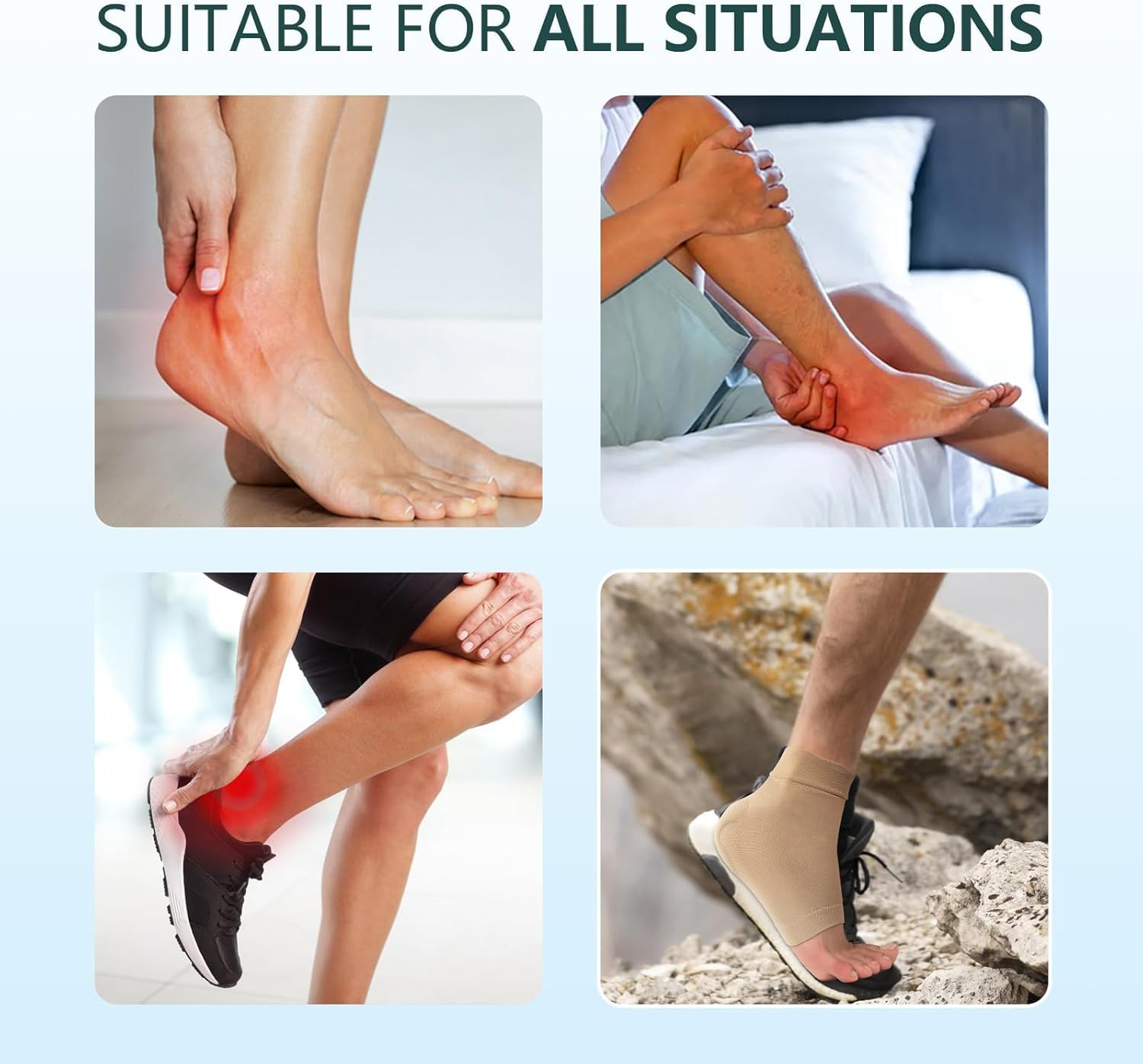 Ankle Brace Socks for Sprained Ankle Compression Sleeve - 2 Pairs Plantar Fasciitis Relief Braces - Foot Arch Support for Men and Women,Tendonitis & Arthritis Feet Sleeve, Stabilizing Ankles Wrap-Size L image number 2