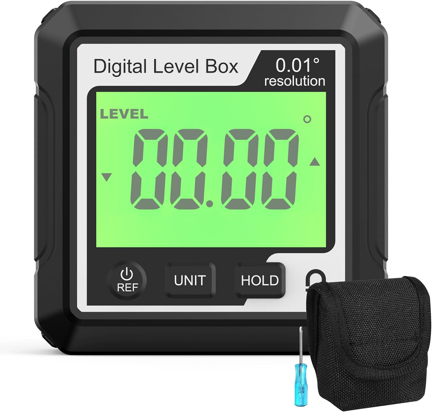 Abizarch Digital Angle Finder Gauge Magnetic,Lcd Digital Level Tool Protractor, Inclinometer Level Box Backlit Portable Angle Measurement Tool,Battery Operated Angle Finder for Carpentry Building image number 4