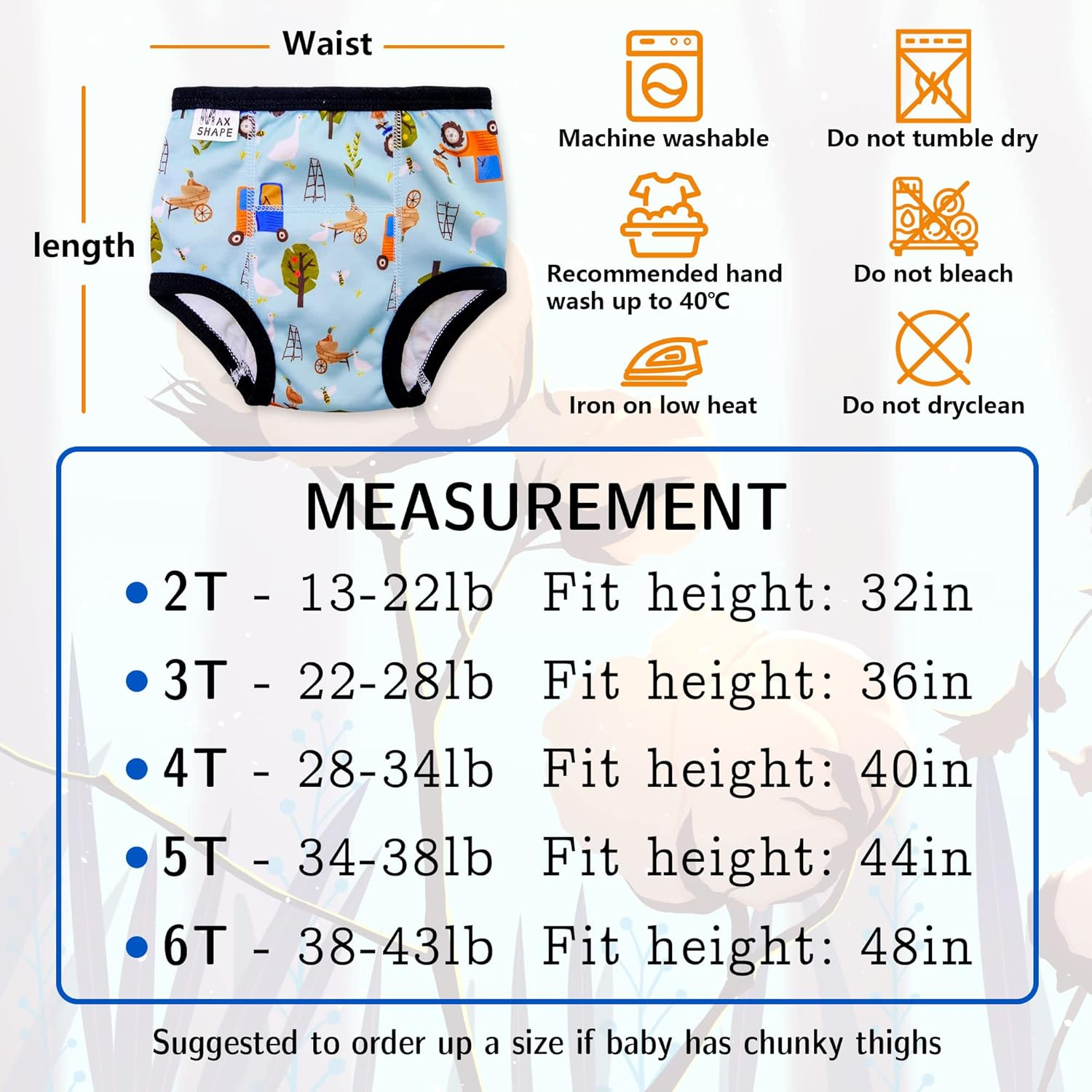 Max Shape Potty Training Pants for Boys, Strong Absorbent Toddler Boys Potty Training Underwear Baby Boys Underwear 6 Packs image number 3