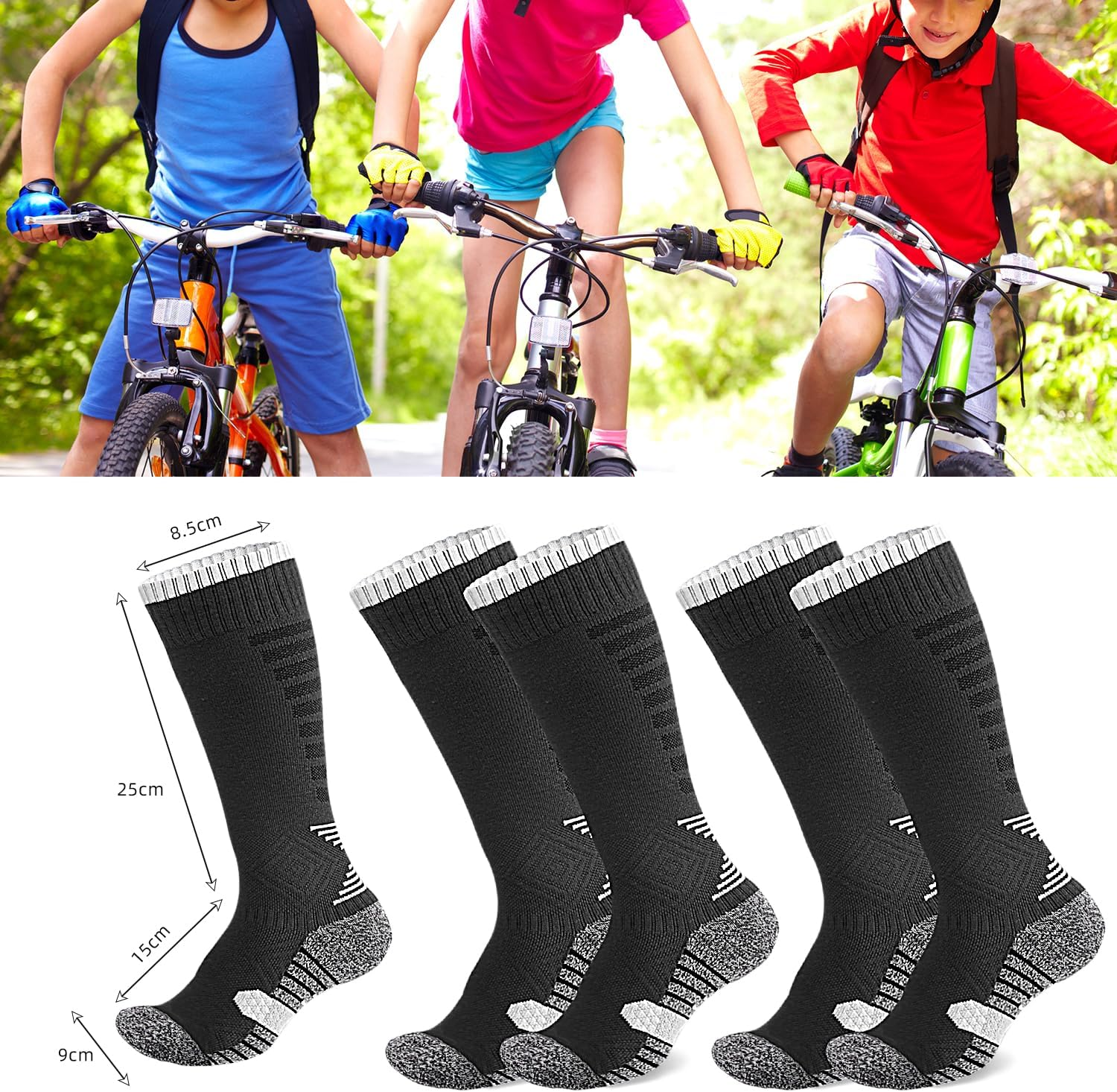 2-Pairs Athletic Soccer Socks for Kids Youth Boys and Girls (7-12 Years Old) - Team Sport Baseball Cushion Breathable Tennis Socks - Pink image number 5