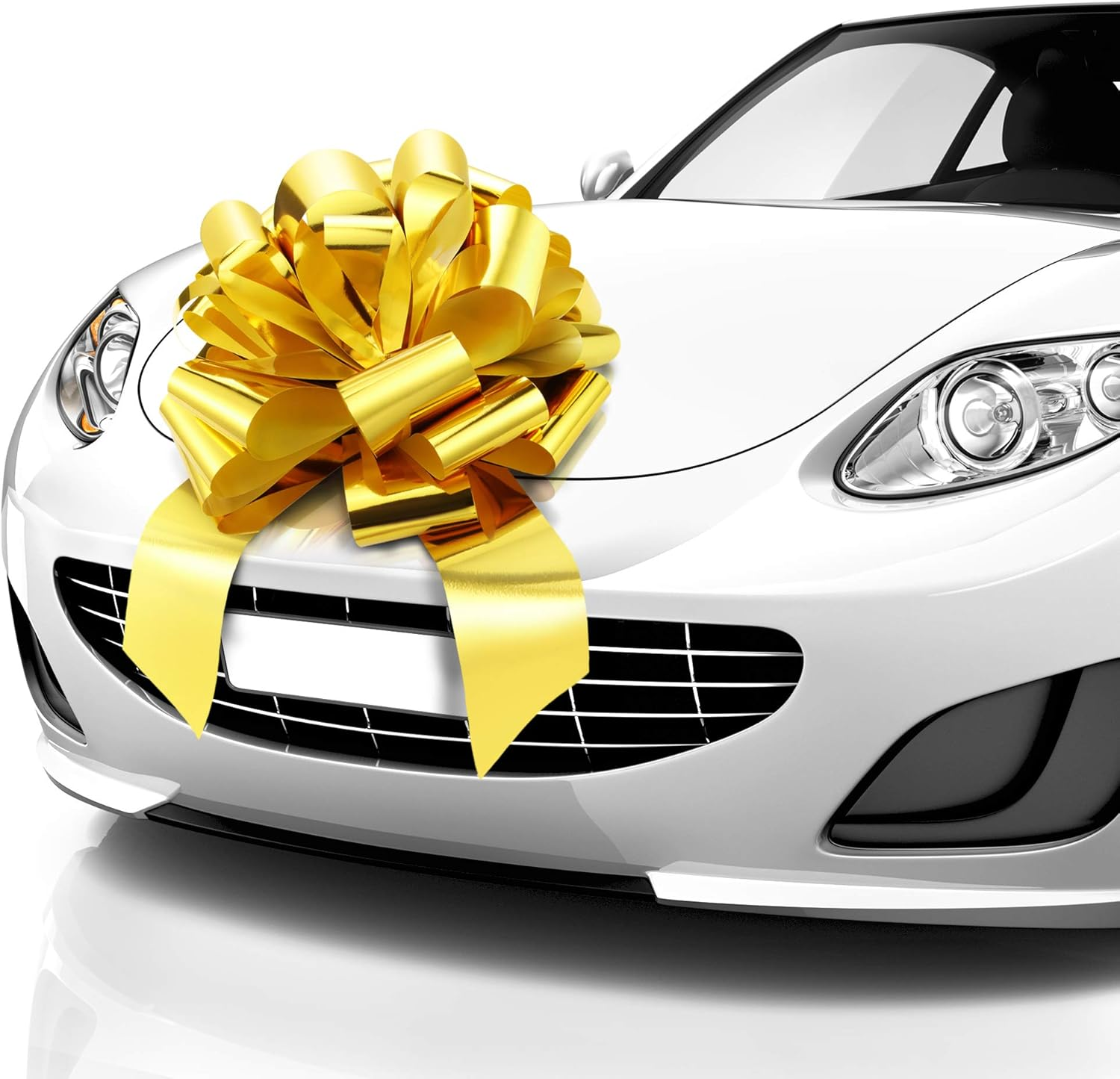 Zoe Deco - Big Car Bow - Metallic Red, 58 Cm - round Shape Gift Bows for Birthday, Christmas, Wedding Reception, Surprise Party - Large Gift Wrapping for Huge Present