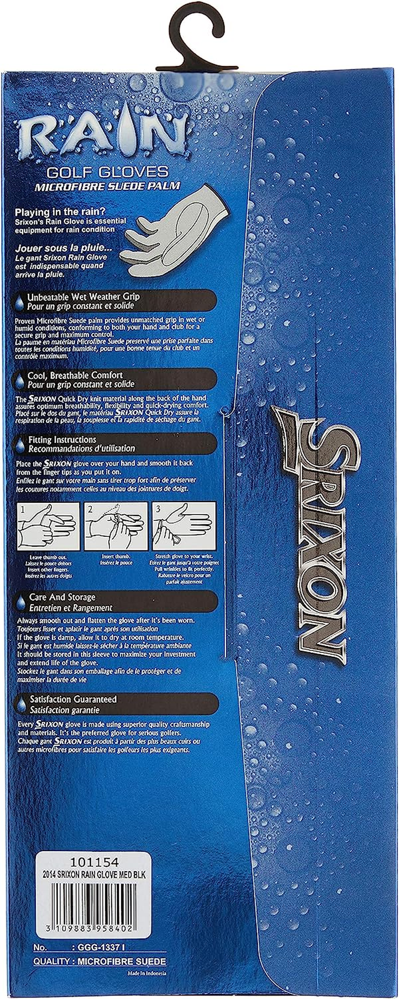 Srixon Golf Black Rain Gloves (Pair) image number 5