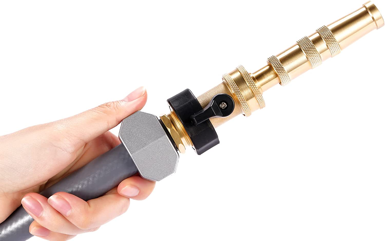 REGNHLIF 3/4" Brass Shut off Valve Garden Hose Connector image number 5