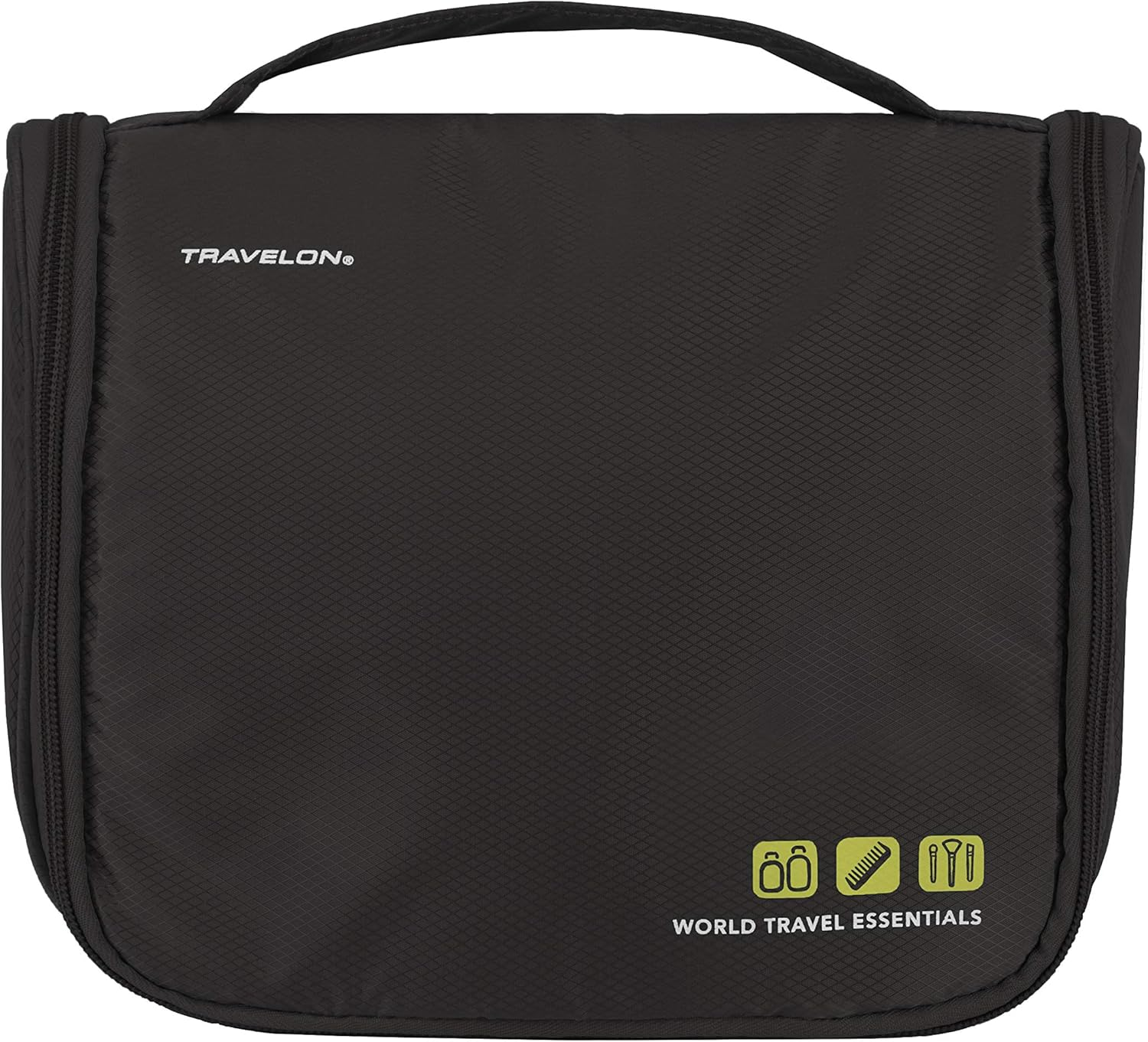 Travelon World Travel Essentials Hanging Toiletry Case, Black, One Size, World Travel Essentials Hanging Toiletry Case