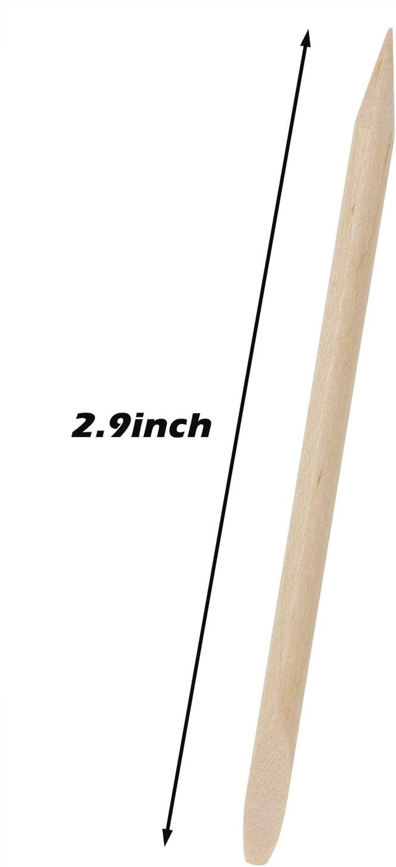 Mini Skater 2.9Inch Small Orange Wood Nails Sticks Smooth No Splinters Nail Polish Cuticles Pusher Remover for Cleaning Manicures Pedicures Care Tools Salon & Home Used(50)