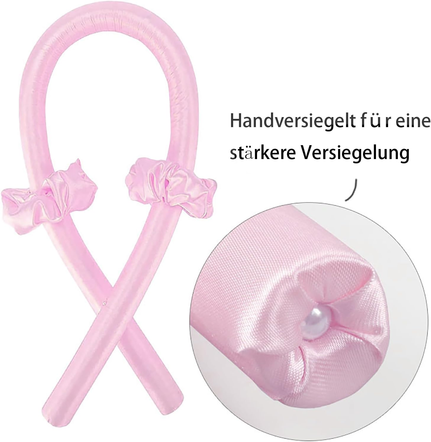 WUDQIJI Curlers Curls without Heat Heatless Curls Band Wave Formers Overnight Curlers Overnight Heatless Hair Curler Overnight with Hairpin for Long Medium Hair (Pink) image number 4