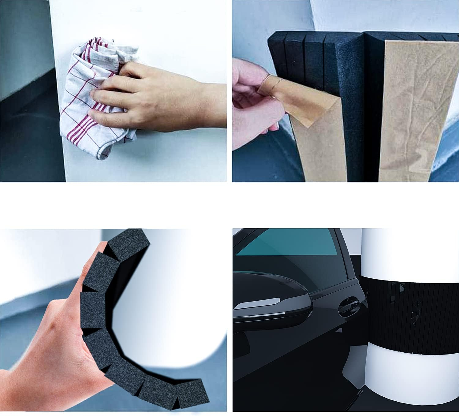 Garage Smith GWP08 Garage Wall Protector Foam Wall Column Corner Guard for Parking Garages - Wall Edge Protector - Wall Corner Edge and Bumpers Guards (2-Pack(Black)) image number 3