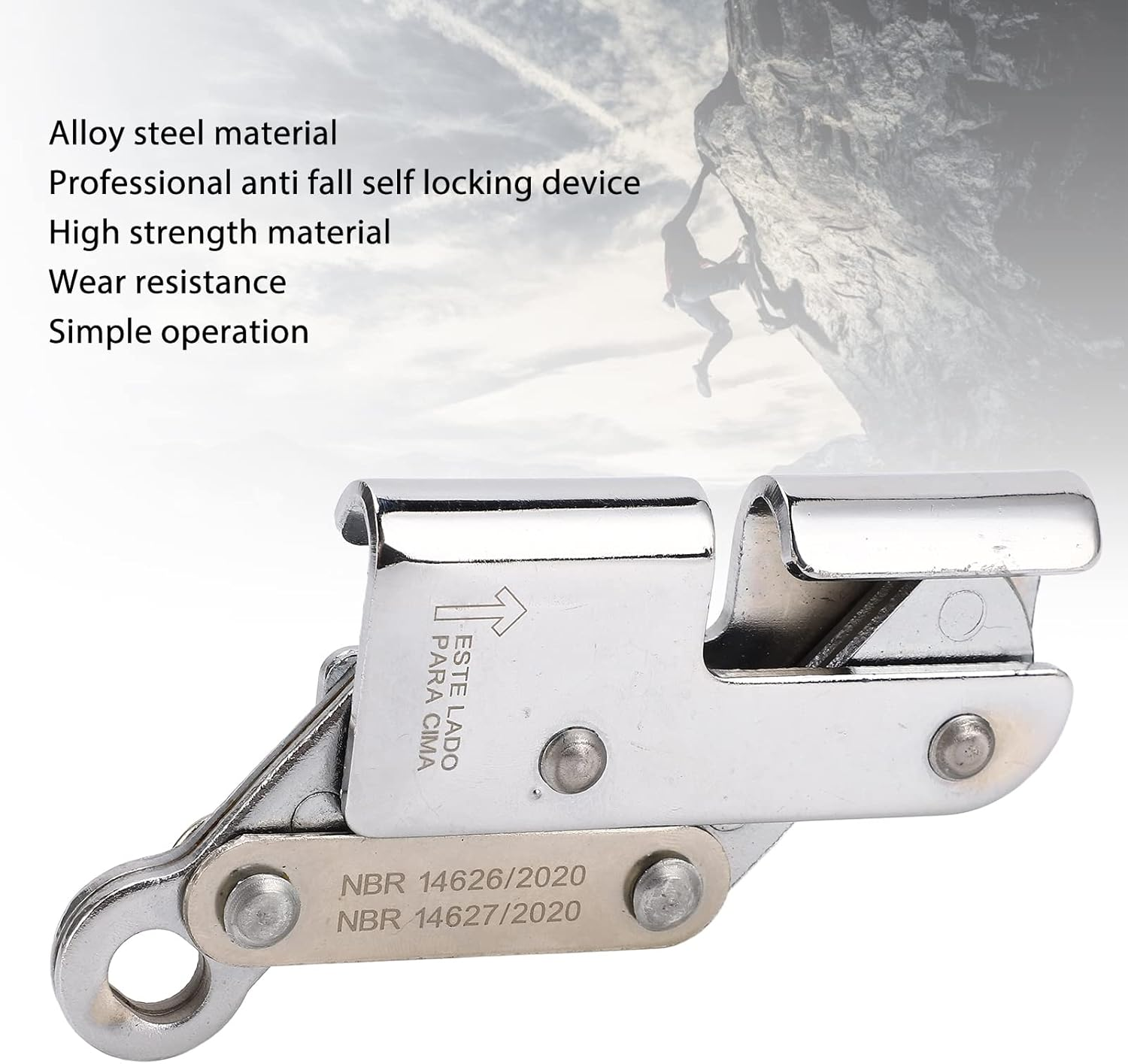 Self Locking Rope Grab Alloy Steel Strong Bearing Capacity for Tree Arborist Expedition - Rock Climbing Rope Grab Device image number 3