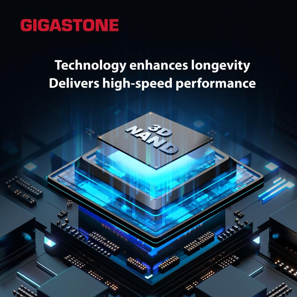 Gigastone Z80 512GB USB 3.2 Gen2 Flash Drive, High Speed 1000Mb/S, Capless Retractable Design Pen Drive, Carbon Fiber Style, Reliable & Durable, USB 2.0 / USB 3.0 / USB 3.1 Interface Compatible