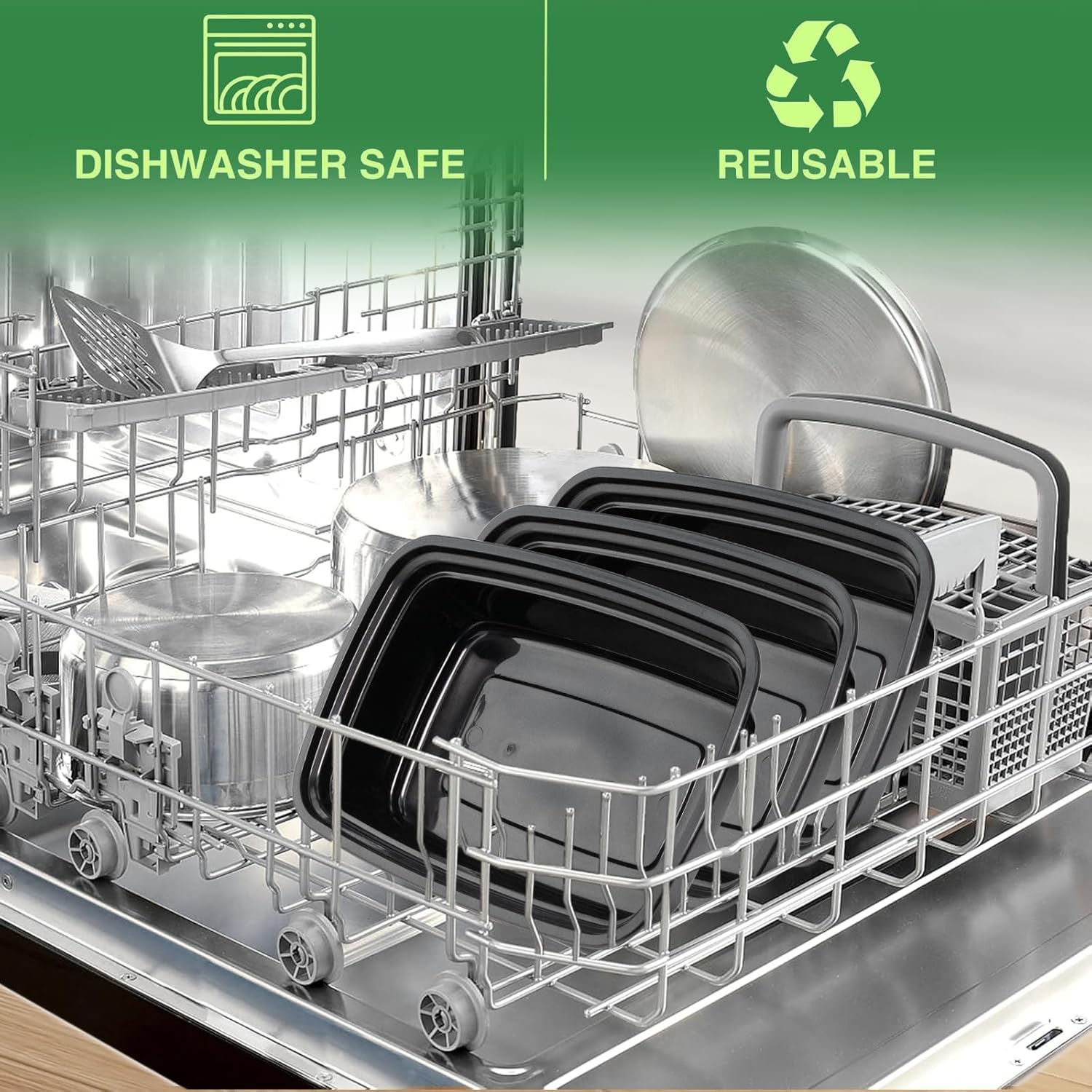 AIDOU 50 Pack Meal Prep Containers Reusable, BPA Free Food Prep Containers with Lids for Durable Plastic, Stackable, Microwave, Freezer & Dishwasher Safe (1000ML/32 Oz) image number 5