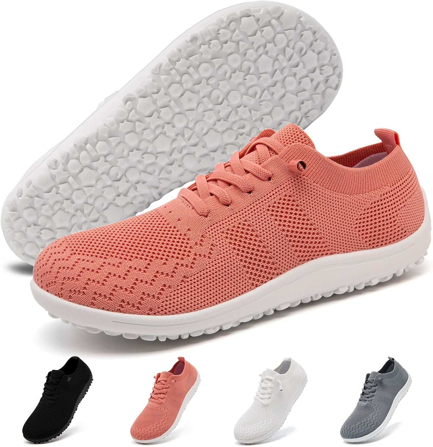 Barefoot Shoes Women Wide Toe Box Running Tennis Sneakers Minimalist Zero Drop Sole Non Slip Breathable Comfortable Workout Gym Shoes