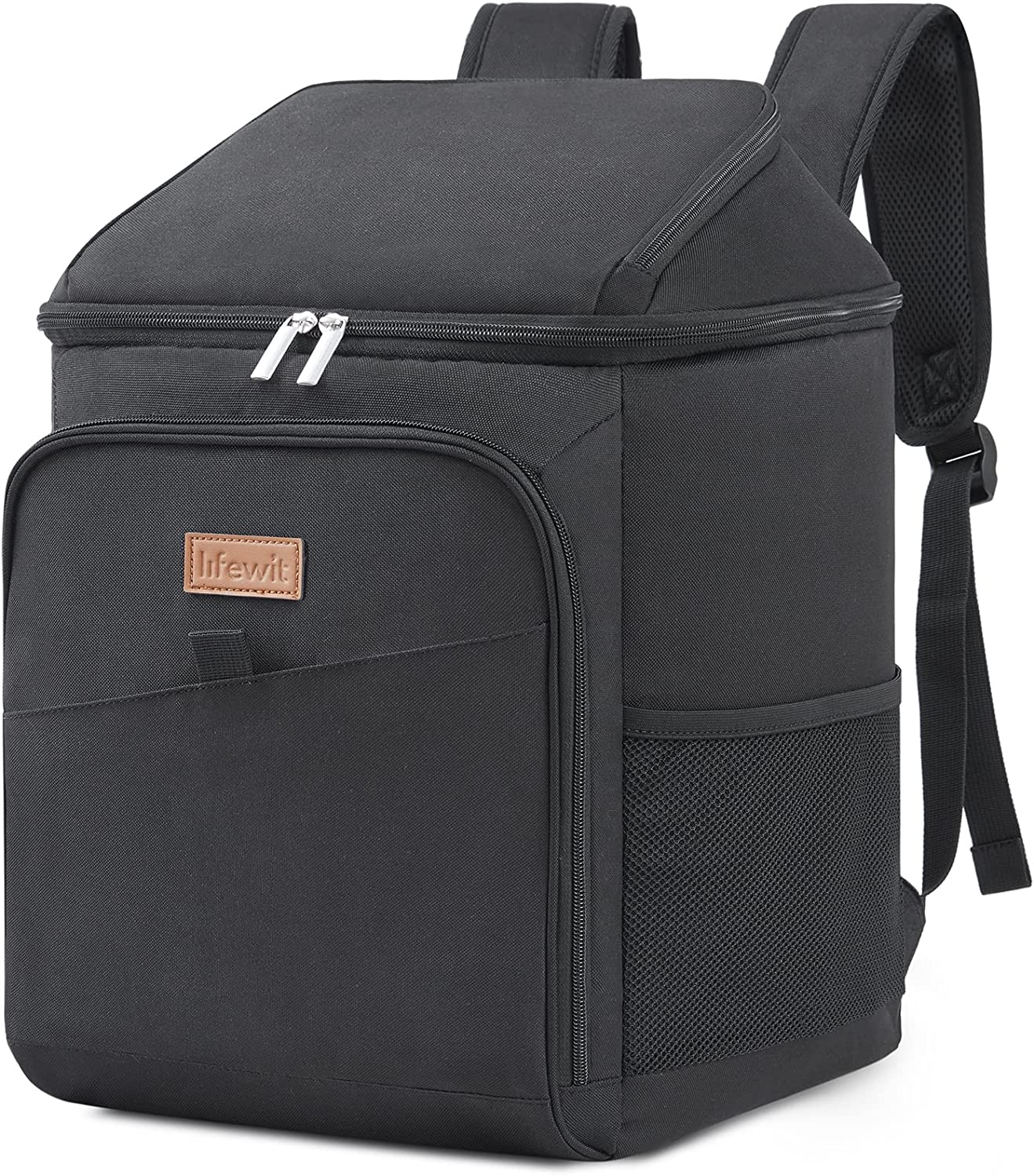 Lifewit 26L 34-Can Insulated Cooler Backpack Cool Bag, Large Picnic Bag Leakproof Portable Fridge Soft Food Cooler Box for Men Women for Outdoor/Picnic/Beach/Bbq/Camping/Travel/Family, Black image number 4