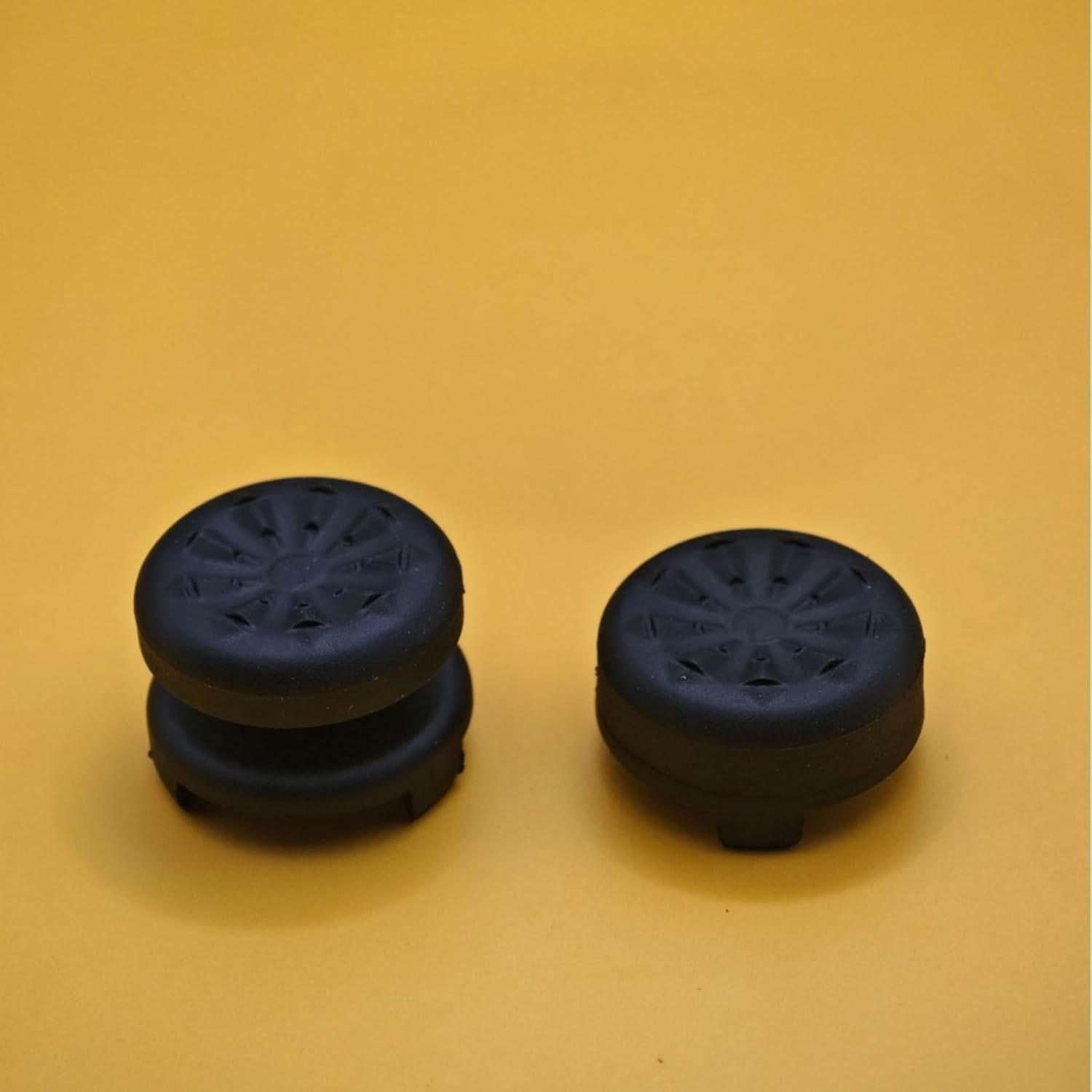 2 Pairs Black & White Non-Slip for PS5 Thumb Grips, Silicone Joystick Caps for PS5/PS4 Controllers, Controller Accessories to Improve Grip & Control image number 1