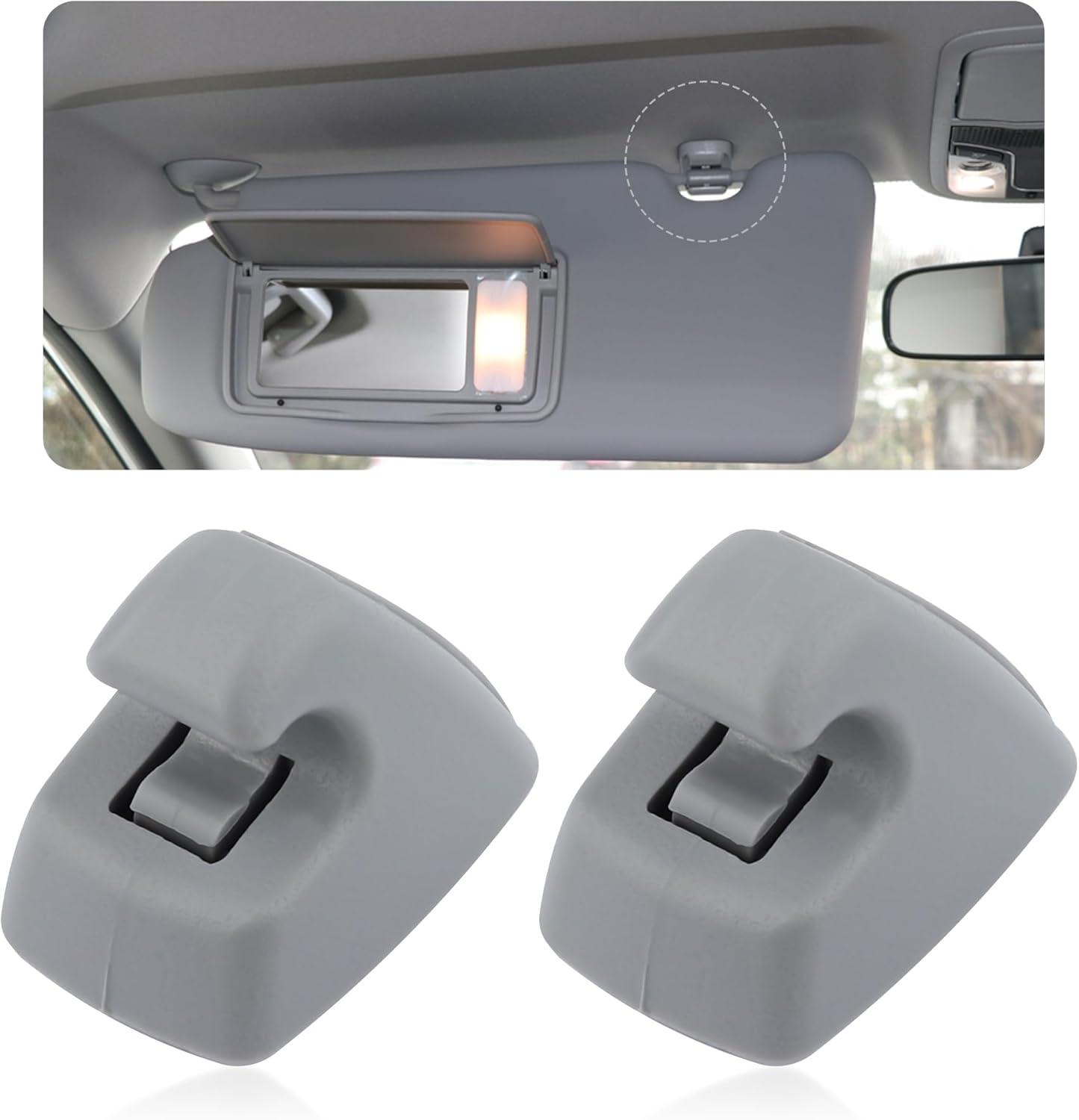 2PCS Car Sun Visor Clip,Inner Visor Clips for Cars Replacement Oem#95994975,95994976,Car Visor Accessories Compatible with Chevrolet Sonic Spark EV Cruze Limited Buick Verano image number 4