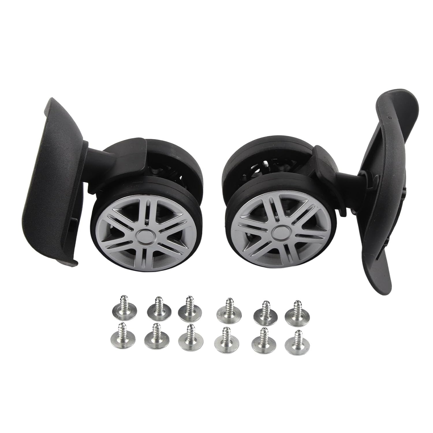 Luggage Wheels, 1 Pair Luggage Replacement Wheels Suitcase Luggage Caster Wheels Repair Parts for Maintenance Black image number 4