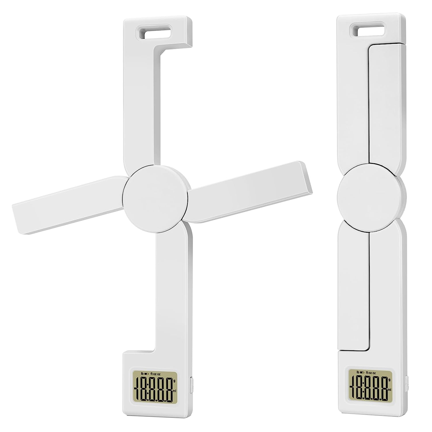 Folding Digital Kitchen Scale, Highly Accurate Compact Small Scale with LCD Display, Portable Travel Scale Multiple Units Supported for Measuring Intake of Healthy, White