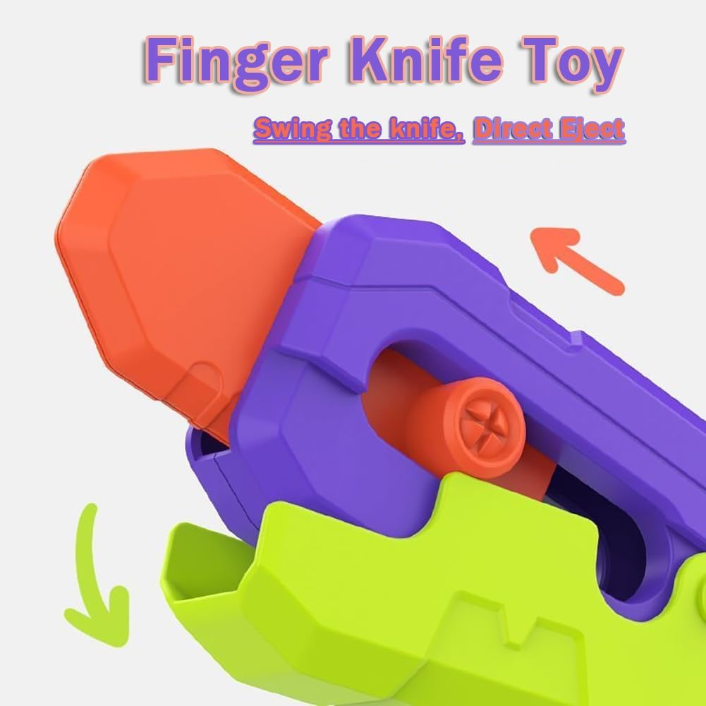 Dreamplay Fidget Toy Gun Set, 2Pcs 3D Plastic Mini 1911 Fidget Gun Knife Toy Adults Slider, Gravity Gun Toy Nice Gifts for Kids Adults Suitable for Relieving ADHD, Anxiety (Red Luminous) image number 5