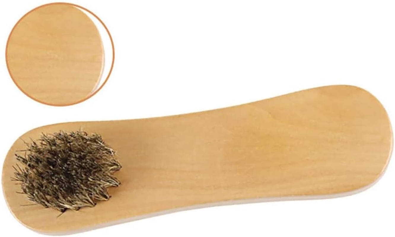AIMALL Double-Sided Beech Wood Shoe Brush with Natural Pig Bristles, Premium Shoe Polishing and Cleaning Brush for Suede and Leather image number 2