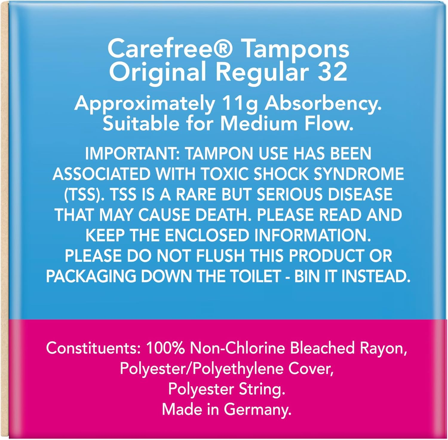 Carefree Standard Original Regular Tampon (Pack of 32) image number 5