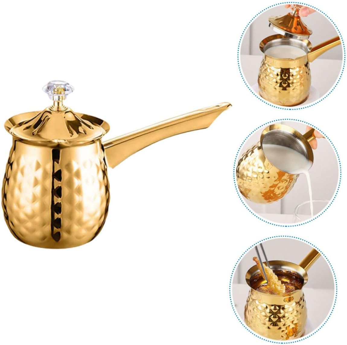 IMIKEYA Vintage Metal Turkish Coffee Pot Mocha Cup Espresso Pot for Stovetop Brew Turkish Tea Maker image number 6