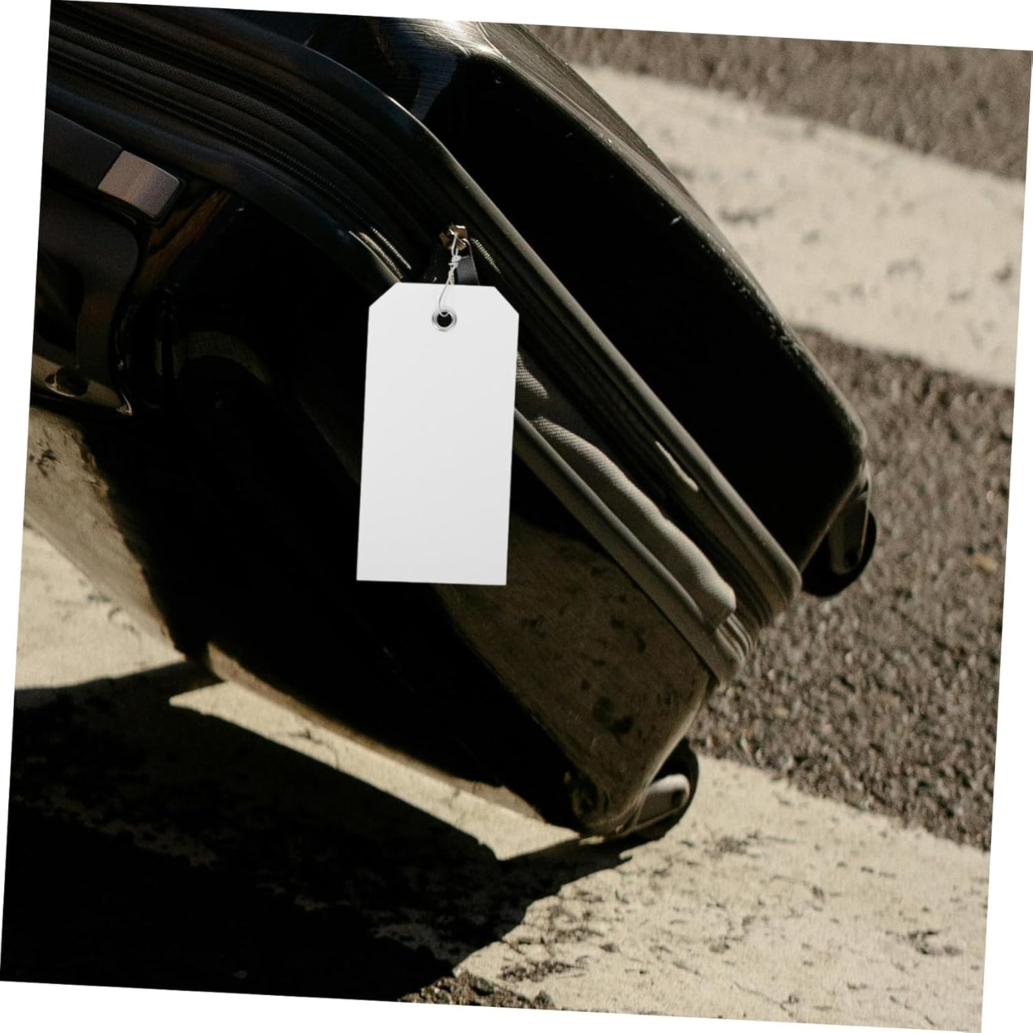 FUNOMOCYA 100Pcs Luggage Tags for Suitcases Wire Writable PVC Travel Tags String for Luggage Identification of Name image number 2