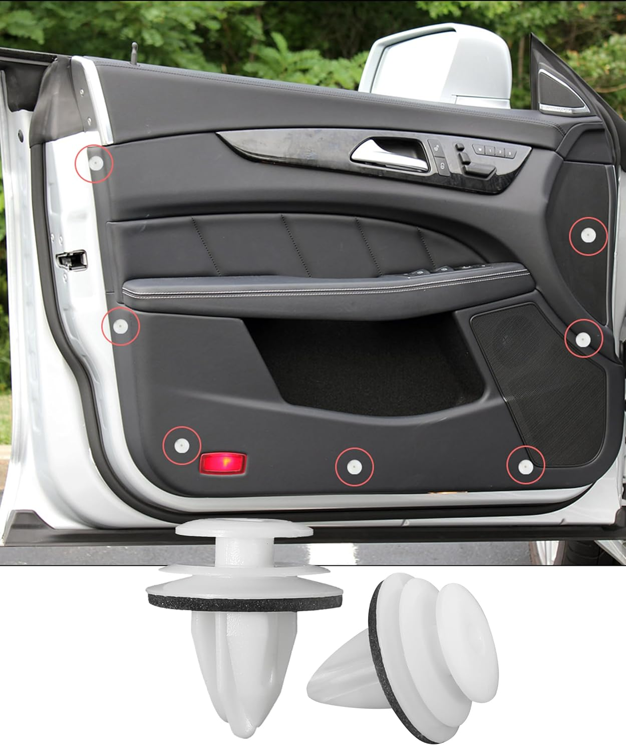 RACOONA 50PCS Door Trim Panel Retainers Clips,Auto Bumper Fastener Rivet Clip,Car Fender Dashboard Door Clip Panel Retainer Set,Car Accessories Nylon Push Rivets Splash Shield Clips,Fits Most Vehicles image number 2