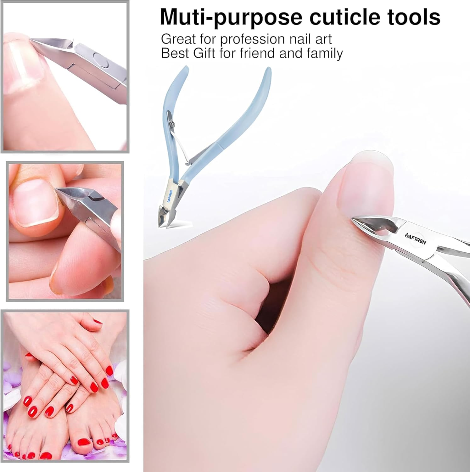 Professional Cuticle Nippers JAW 16 Stainless Steel Cuticle Scissors Sharp Nail Scissors Eyelash Cuticle Removal Tool Home Use Blue image number 4