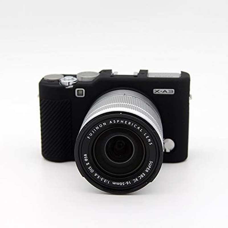 XA3/XA5/XA10 Camera Case, Cover Silicone Sleeve Protective Case with Removable Lens Cover, Anti-Scratch Soft Camera Body Skin for  X-A3/X-A5/X-A10 Camera (Black) image number 1