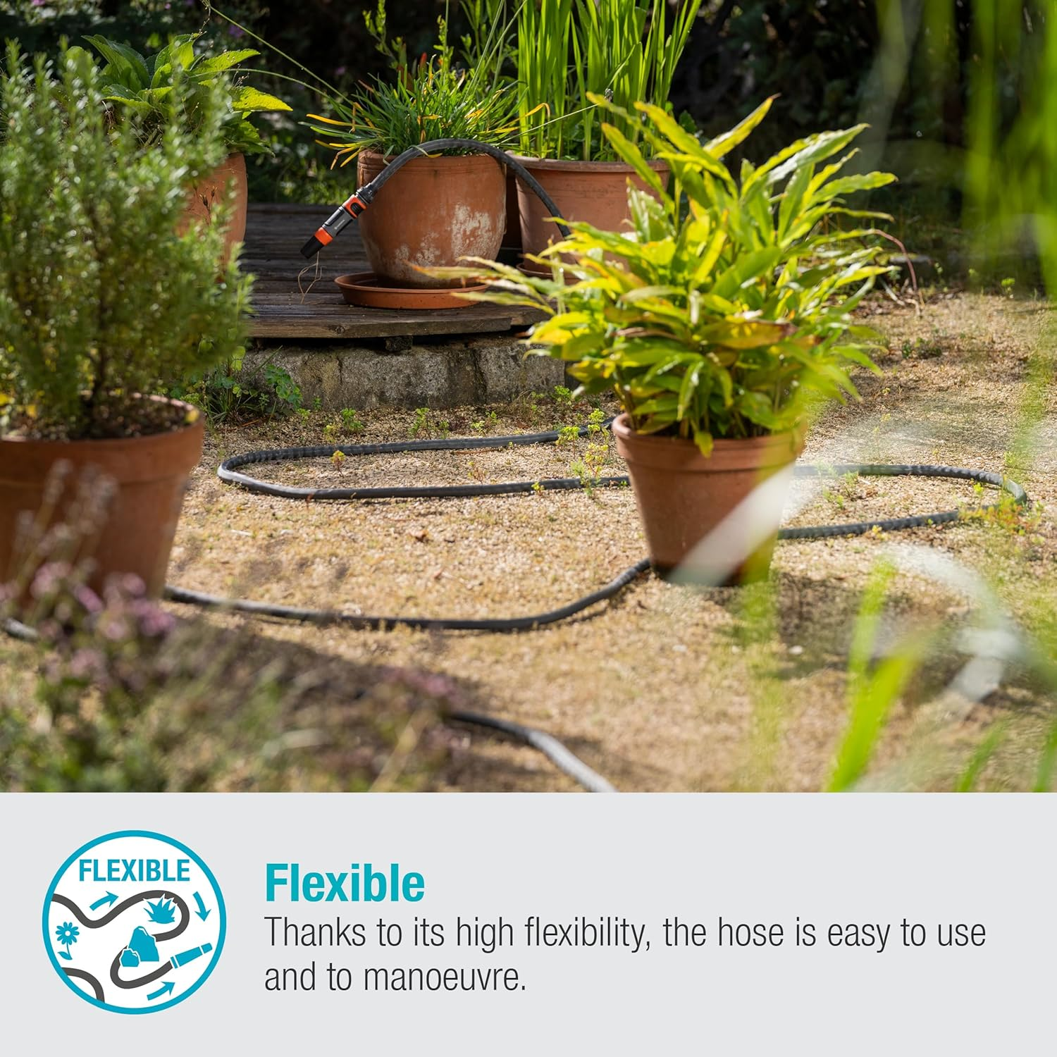 Gardena Textile Hose Liano Life 13 Mm (&frac12;) 30M Set with Nozzle image number 3