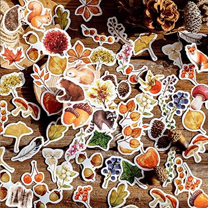 Vintage Aesthetic Botany Creature Adhesive Washi Sticker Pack | Artsy Antique Plants Grass Floral Butterfly Paper Decals Supplies | Retro Trendy Memorial (Natural Arts Crafts Material Pack)