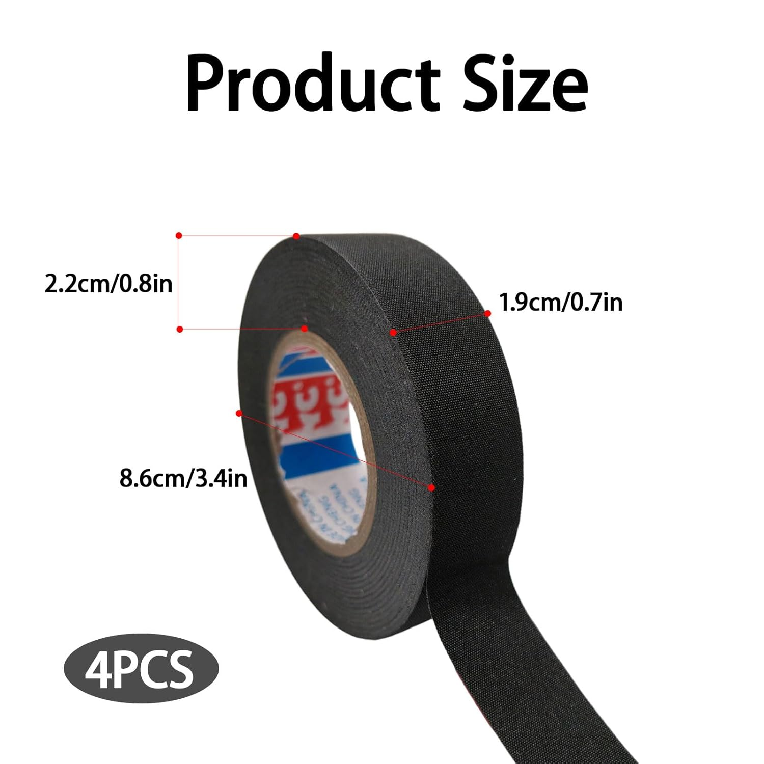 4Pcs Wiring Harness Cloth Tapes, Fabric Felt Tape, Wire Harness Tape, Automotive Self-Adhesive Felt Cloth Electrical Adhesive Wire Wrap, Winding Automotive Engine, Noise Reduction Cable Protection image number 4