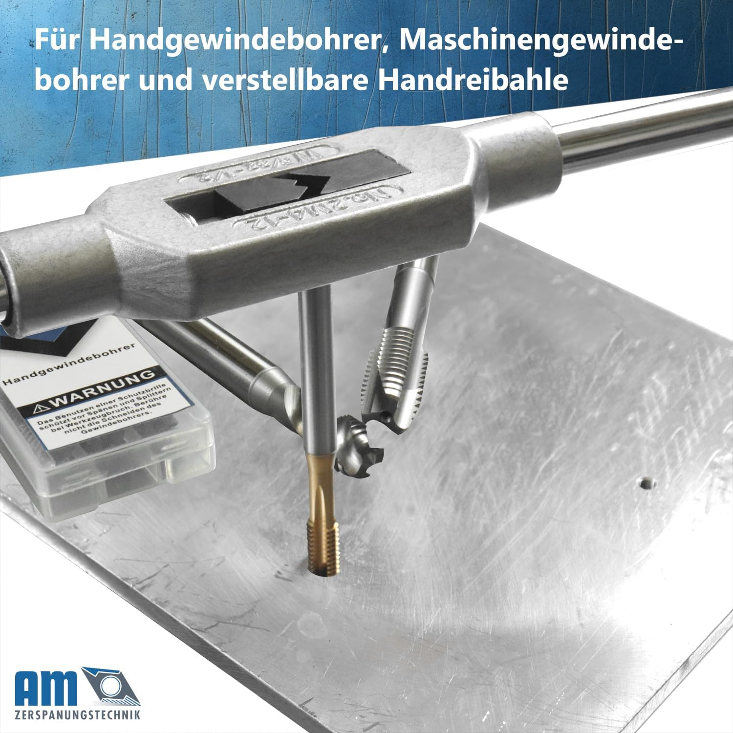 Am-Zerspanungstechnik Tap Wrench, Adjustable Pro Tap Wrench for Taps, Choice of Different Holders, Adjustable for Tap Cutter Set (M9-M27, Size 4) image number 5