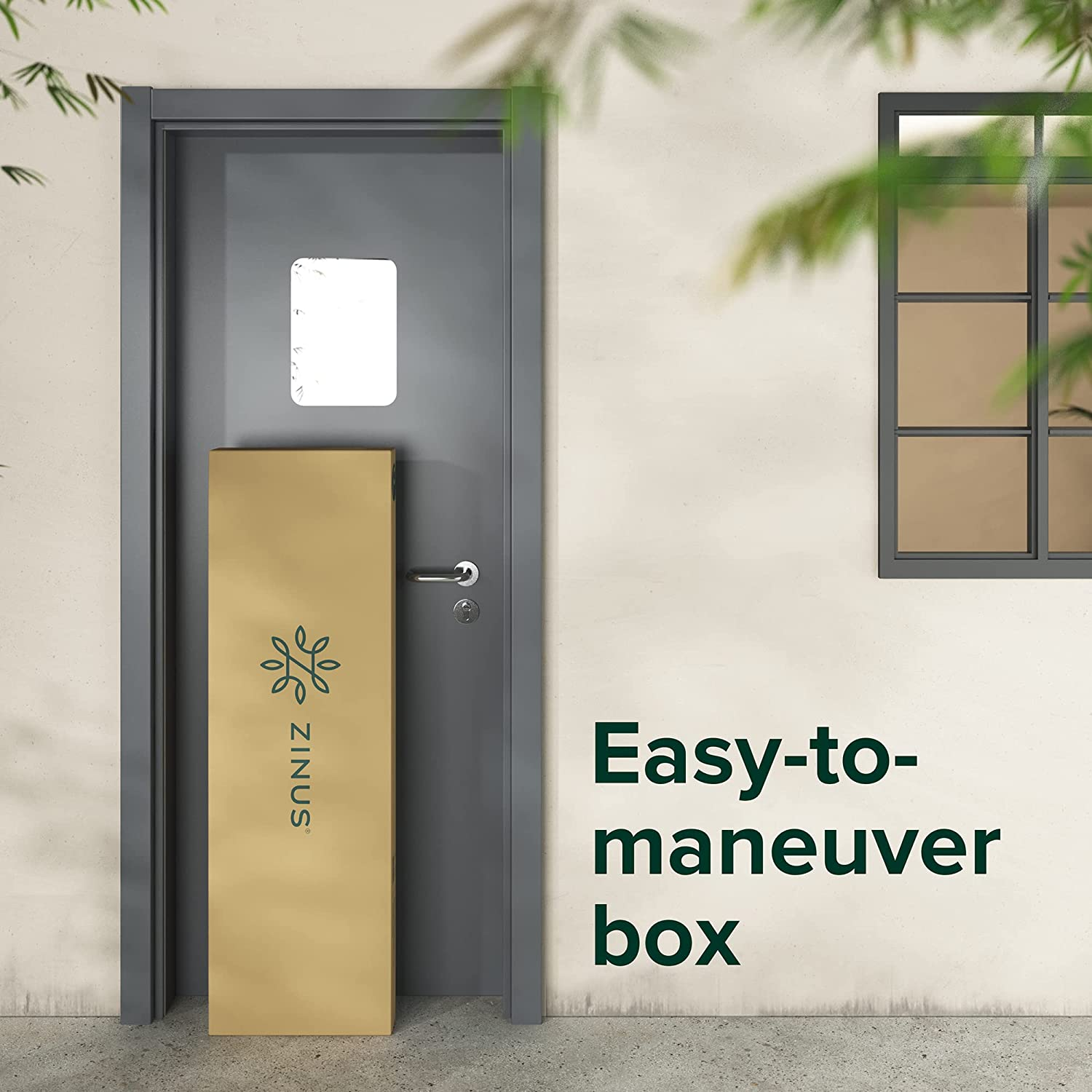 Zinus Kai Bamboo and Metal Bed Frame Hybrid Platform Base with Footboard - Queen image number 5